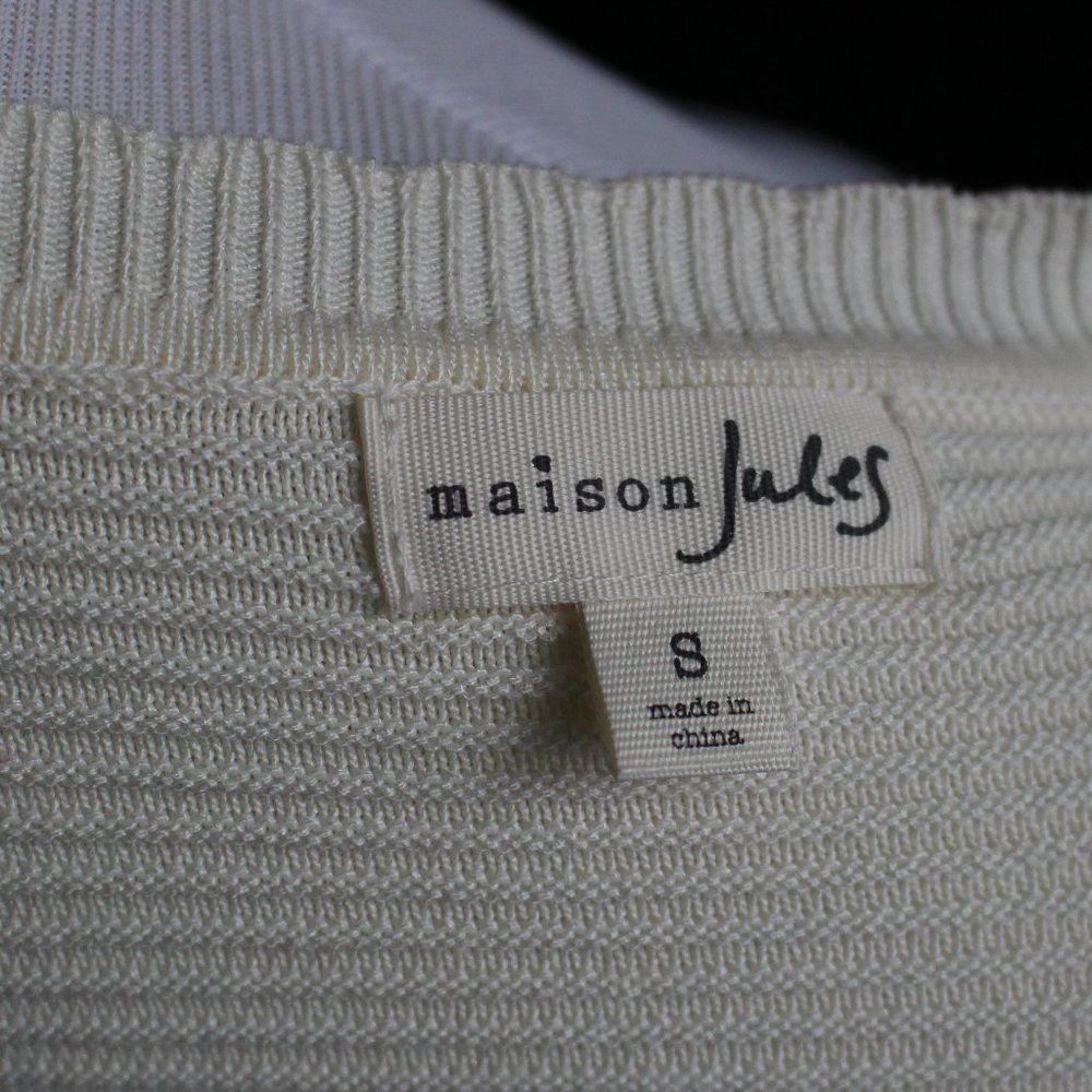 Maison Jules Ivory Ruffled Sweater - Picture 6 of 7